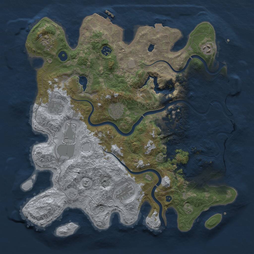 Rust Map: Procedural Map, Size: 4000, Seed: 99724502, 15 Monuments