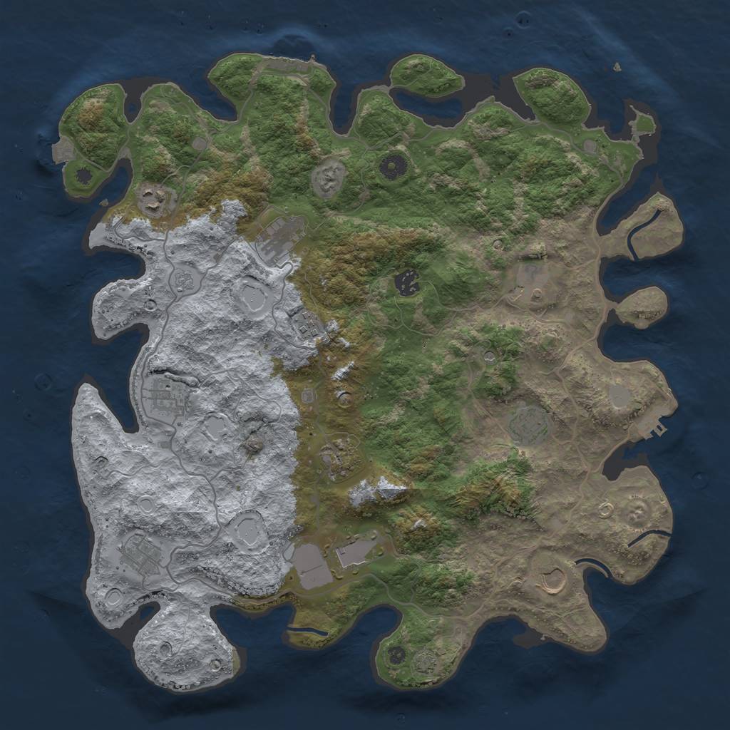Rust Map: Procedural Map, Size: 4200, Seed: 349528567, 19 Monuments