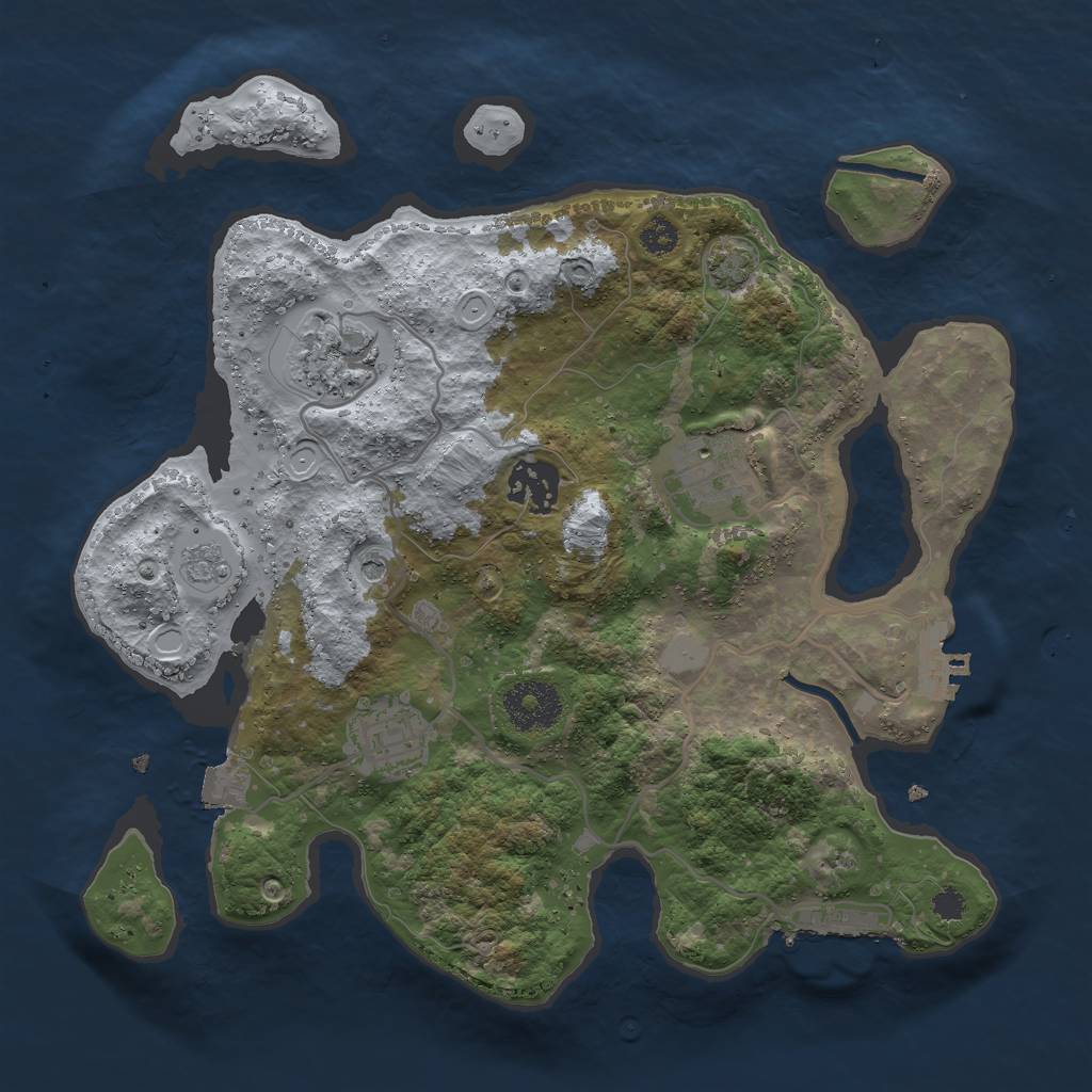 Rust Map: Procedural Map, Size: 3000, Seed: 4517386, 12 Monuments