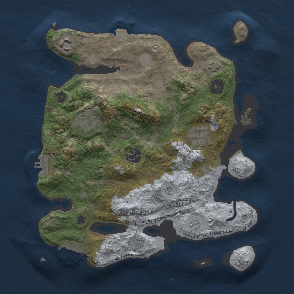 Rust Map: Procedural Map, Size: 3000, Seed: 121998396, 13 Monuments