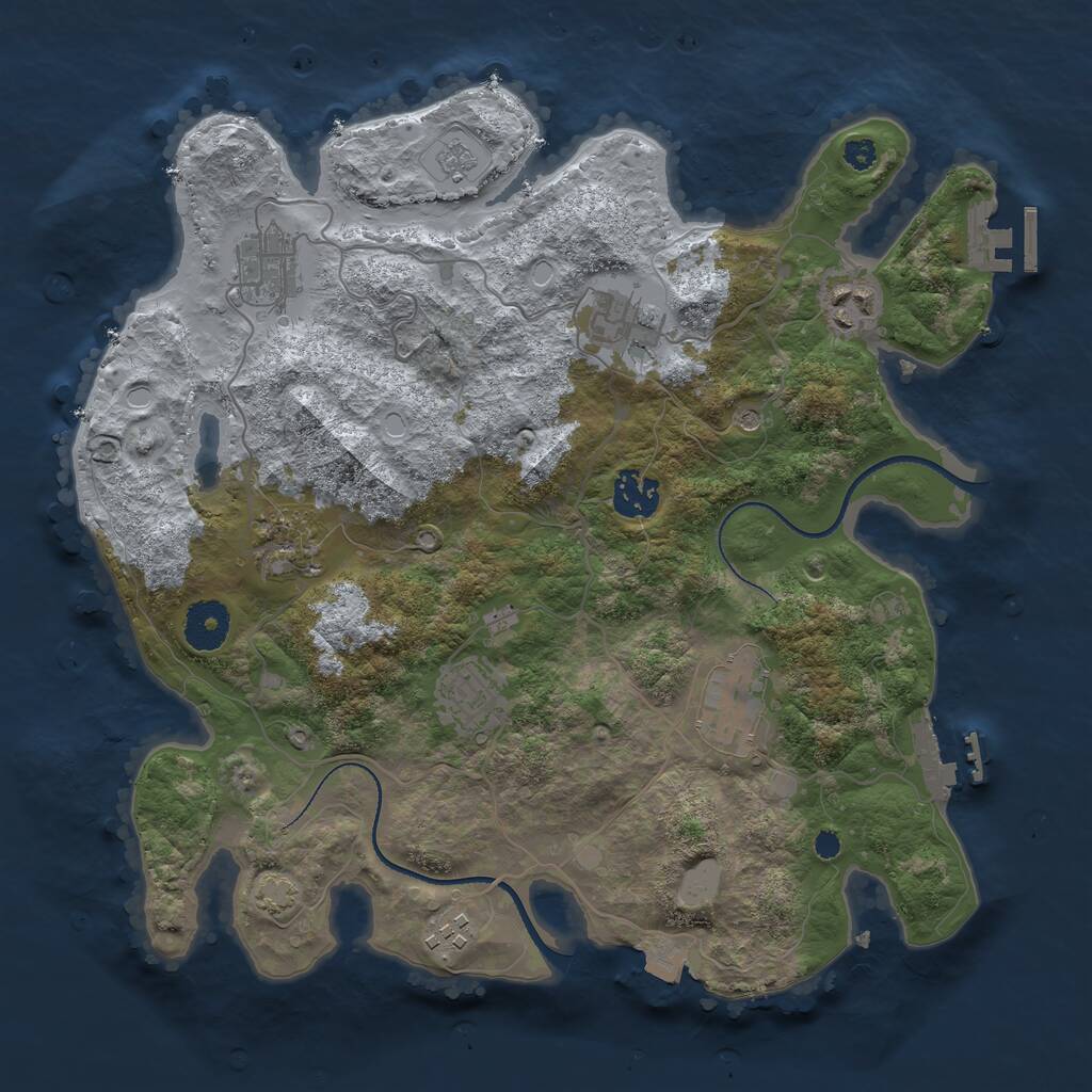 Rust Map: Procedural Map, Size: 3400, Seed: 87401978, 14 Monuments