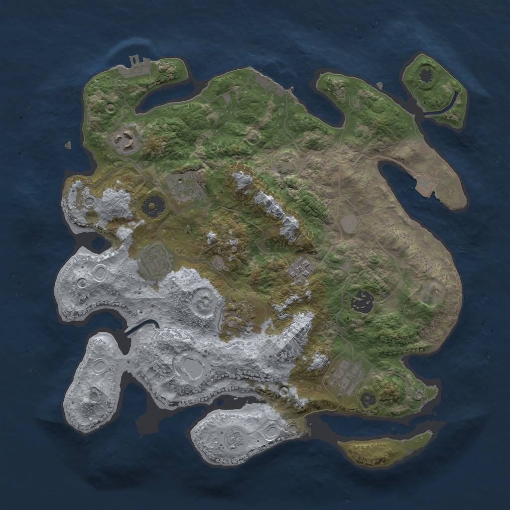 Rust Map: Procedural Map, Size: 3400, Seed: 18064120, 15 Monuments