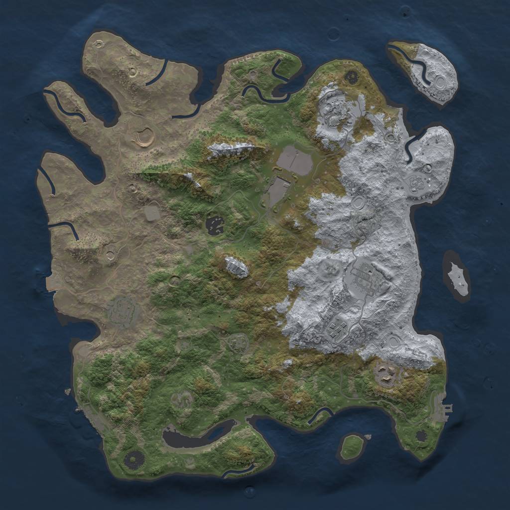 Rust Map: Procedural Map, Size: 3900, Seed: 31485922, 16 Monuments