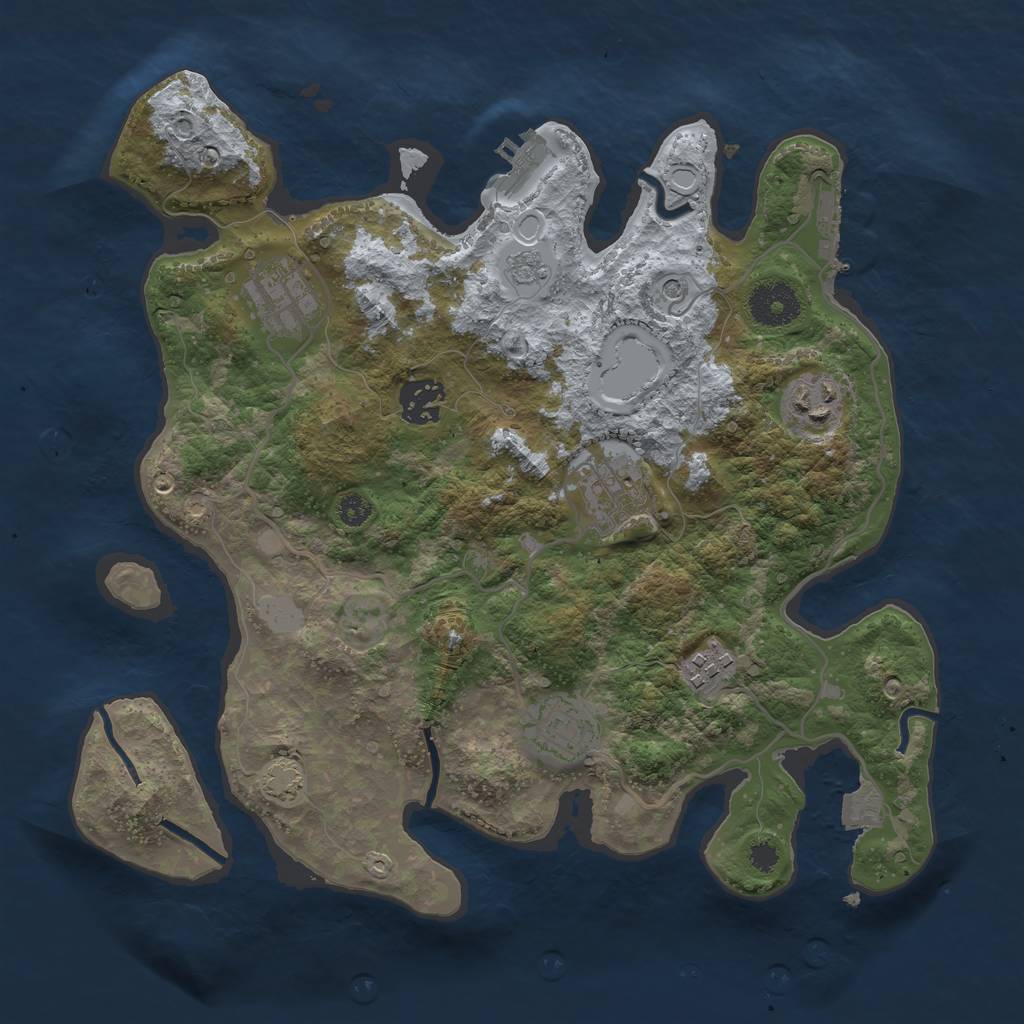 Rust Map: Procedural Map, Size: 3250, Seed: 4016, 14 Monuments