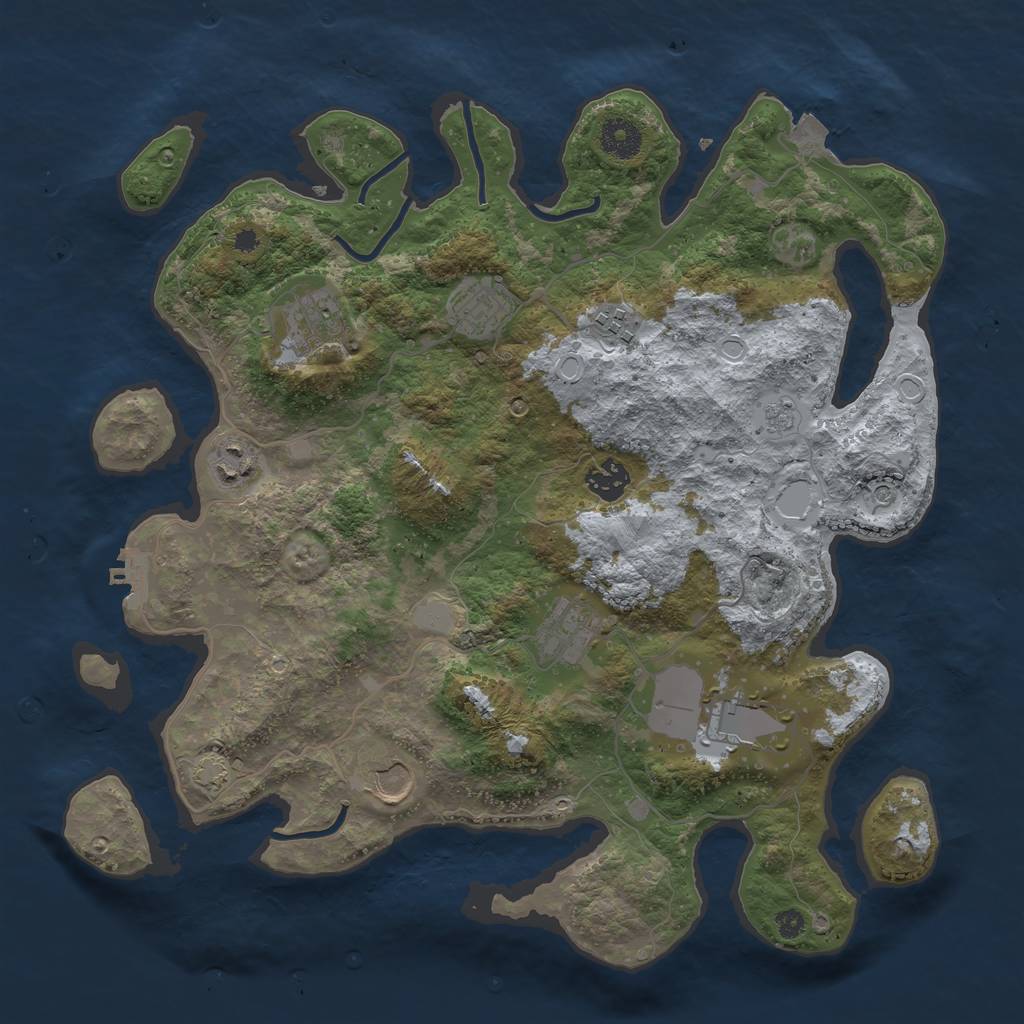 Rust Map: Procedural Map, Size: 3700, Seed: 3158649, 15 Monuments