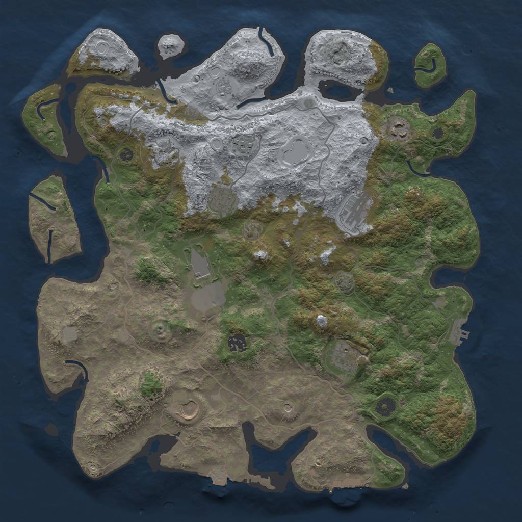 Rust Map: Procedural Map, Size: 4100, Seed: 26294121, 17 Monuments