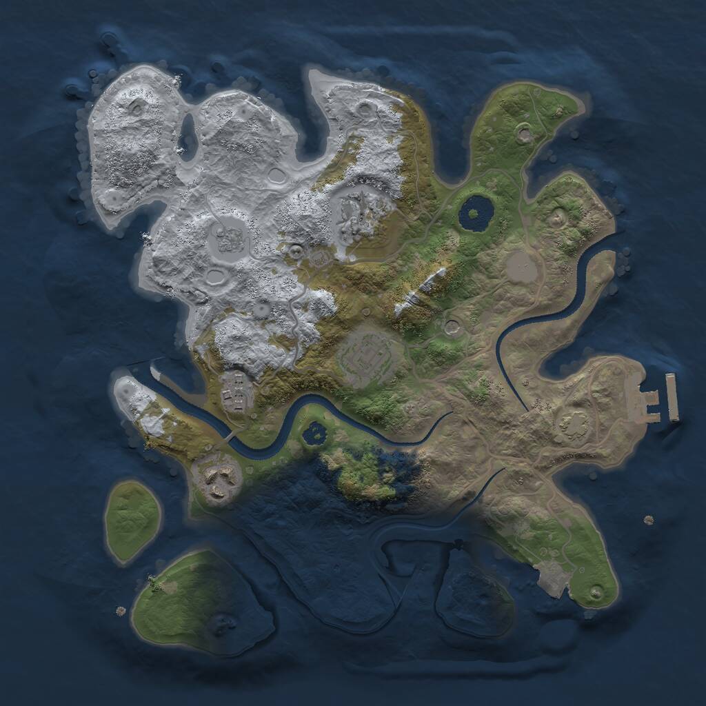 Rust Map: Procedural Map, Size: 3000, Seed: 297970516, 9 Monuments