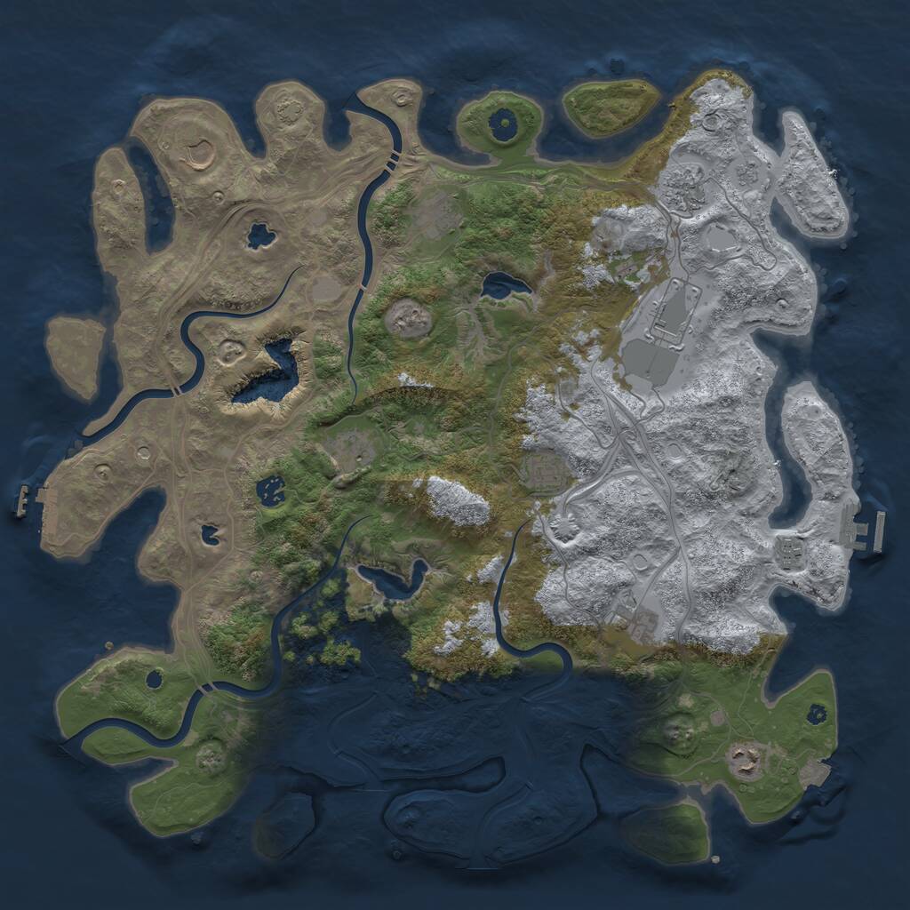 Rust Map: Procedural Map, Size: 4500, Seed: 1788400998, 16 Monuments