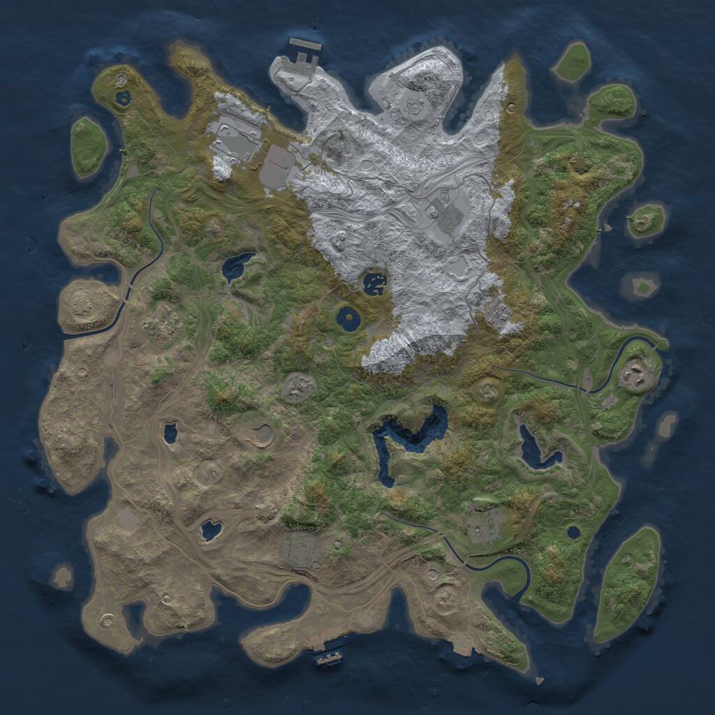 Rust Map: Procedural Map, Size: 4500, Seed: 656006588, 15 Monuments