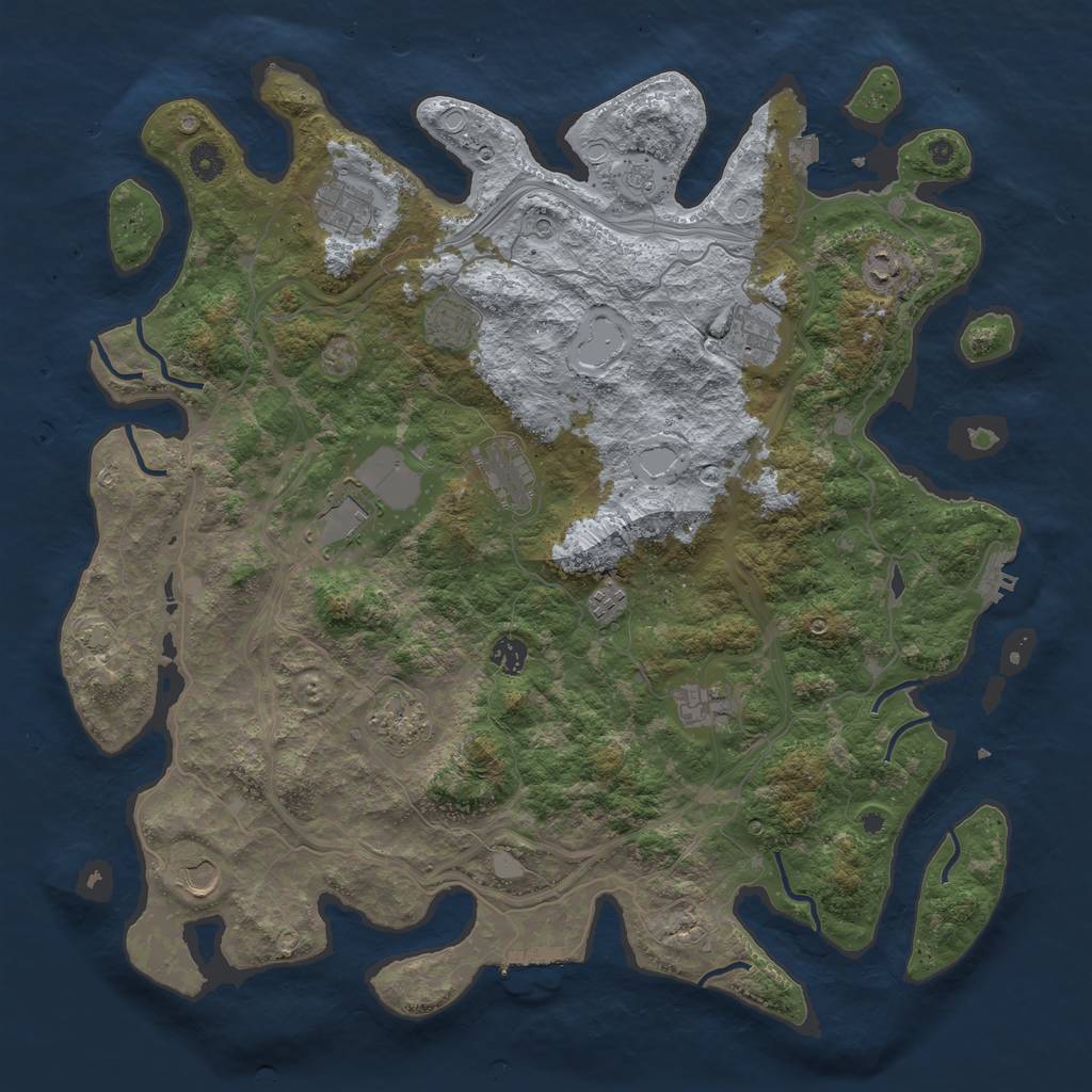 Rust Map: Procedural Map, Size: 4500, Seed: 656006588, 19 Monuments