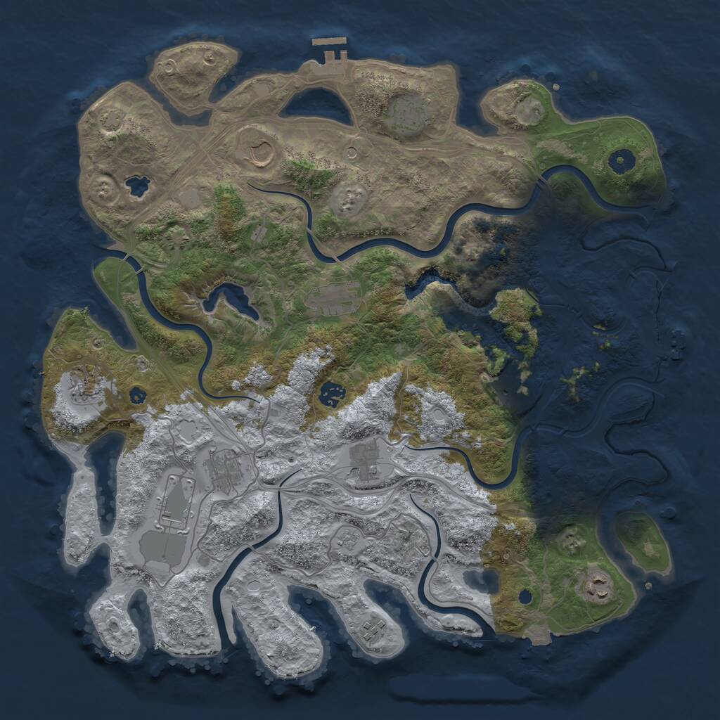 Rust Map: Procedural Map, Size: 4250, Seed: 52254891, 17 Monuments