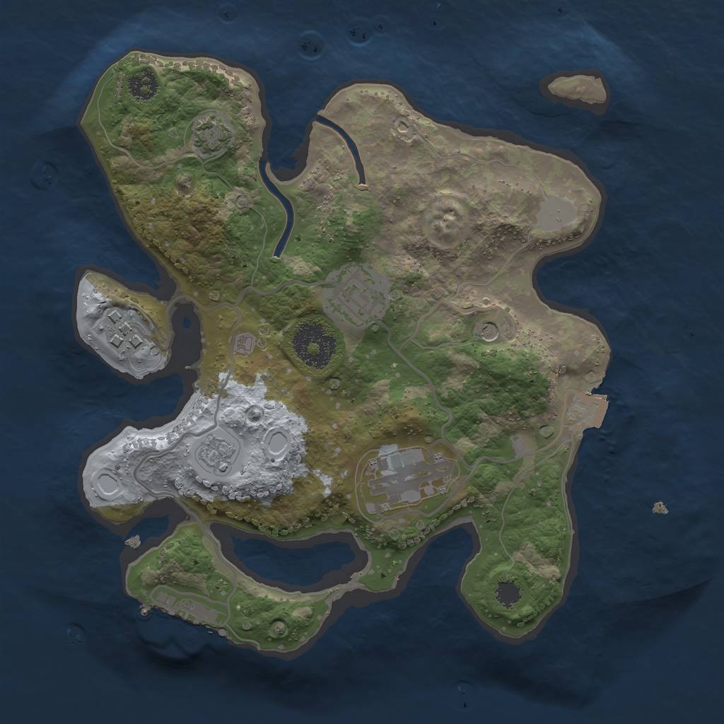 Rust Map: Procedural Map, Size: 2500, Seed: 356613777, 10 Monuments