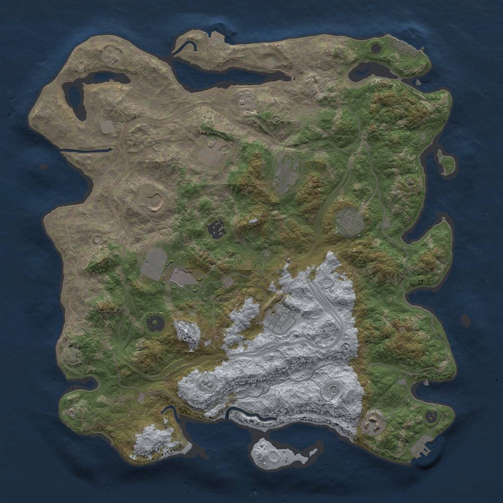 Rust Map: Procedural Map, Size: 4250, Seed: 51020516, 16 Monuments