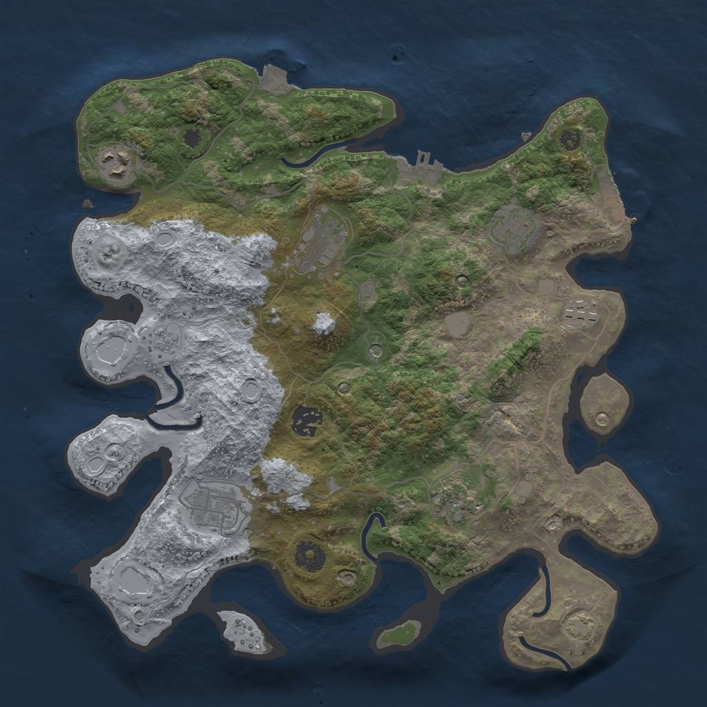 Rust Map: Procedural Map, Size: 3400, Seed: 52783948, 15 Monuments