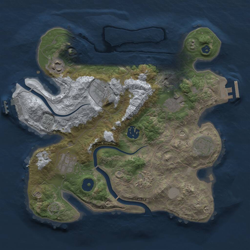 Rust Map: Procedural Map, Size: 3000, Seed: 788354781, 13 Monuments
