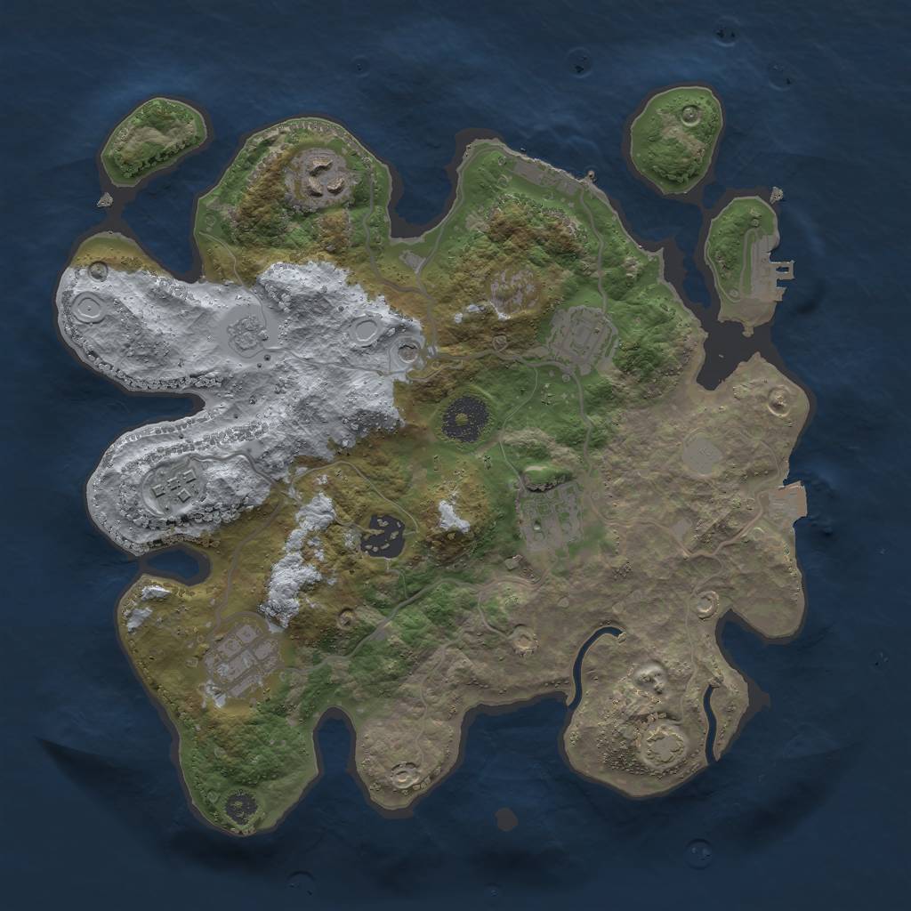 Rust Map: Procedural Map, Size: 3000, Seed: 477760967, 14 Monuments
