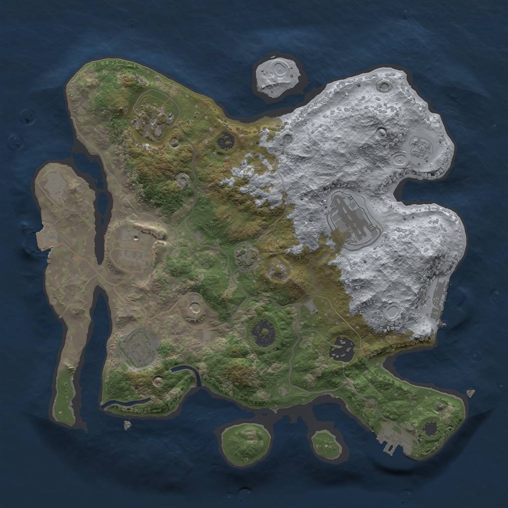 Rust Map: Procedural Map, Size: 3000, Seed: 1356318693, 13 Monuments