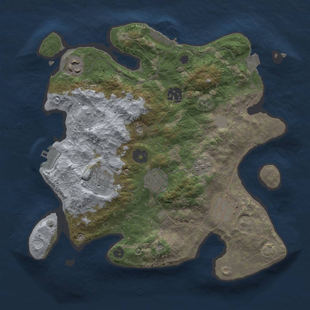 Rust Map: Procedural Map, Size: 3000, Seed: 1605497644, 14 Monuments