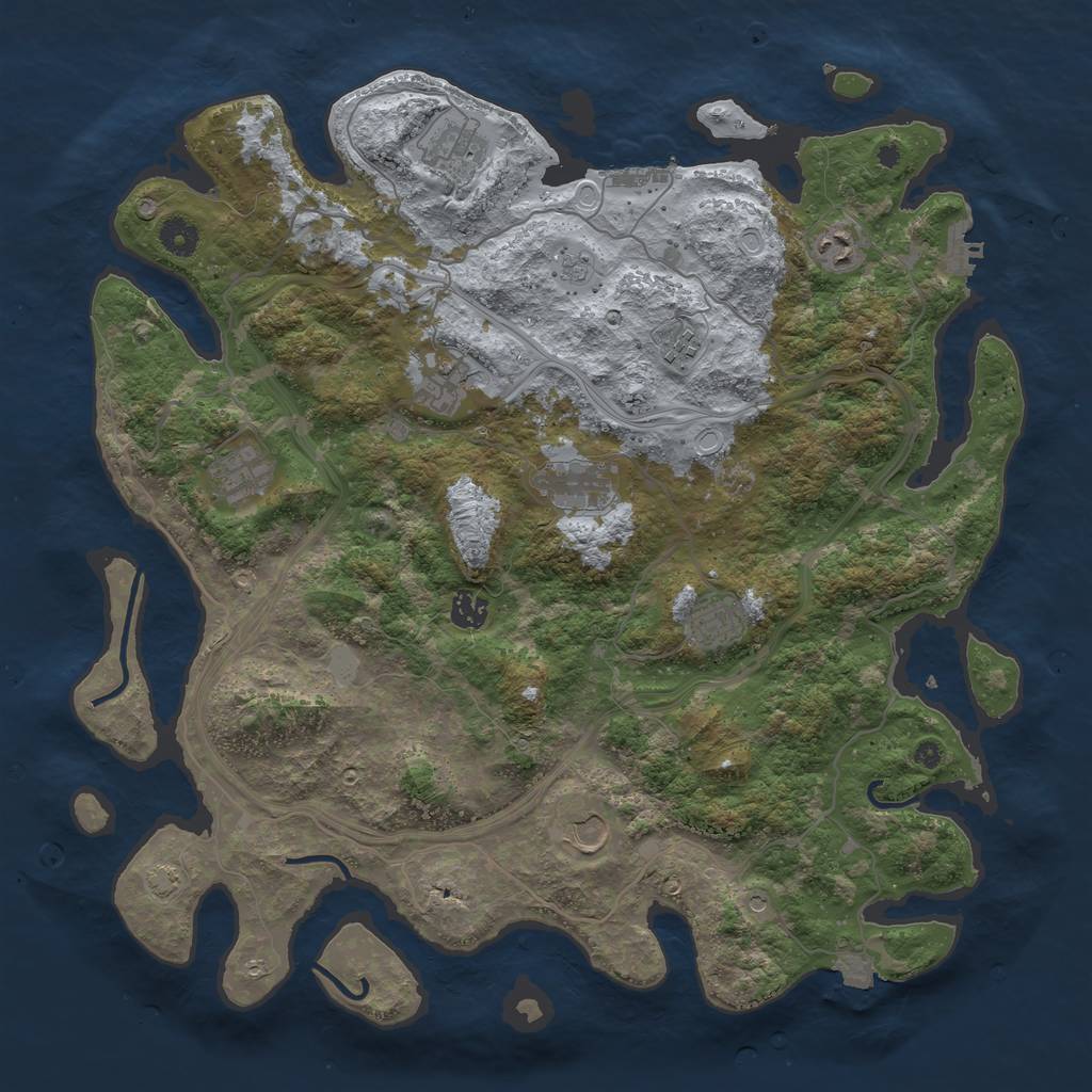 Rust Map: Procedural Map, Size: 4250, Seed: 940130499, 17 Monuments