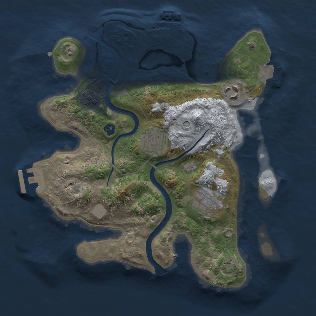 Rust Map: Procedural Map, Size: 2750, Seed: 54484094, 9 Monuments