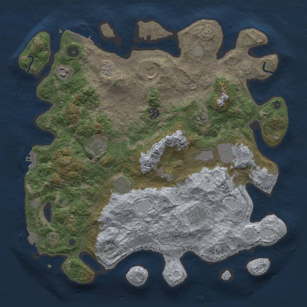 Rust Map: Procedural Map, Size: 4000, Seed: 78215331, 17 Monuments