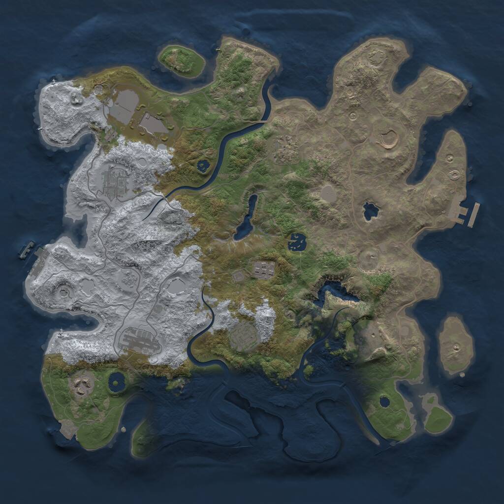 Rust Map: Procedural Map, Size: 4000, Seed: 89486197, 16 Monuments