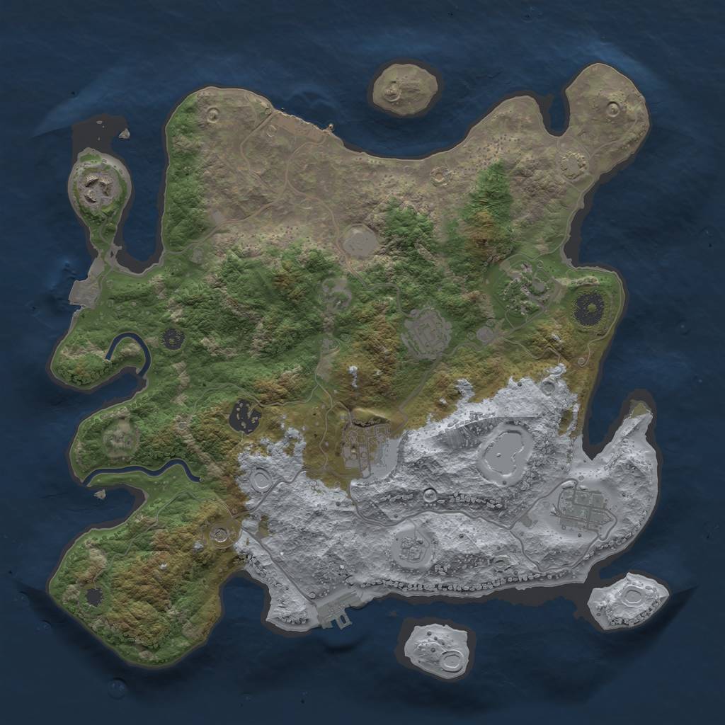 Rust Map: Procedural Map, Size: 3400, Seed: 83602687, 14 Monuments