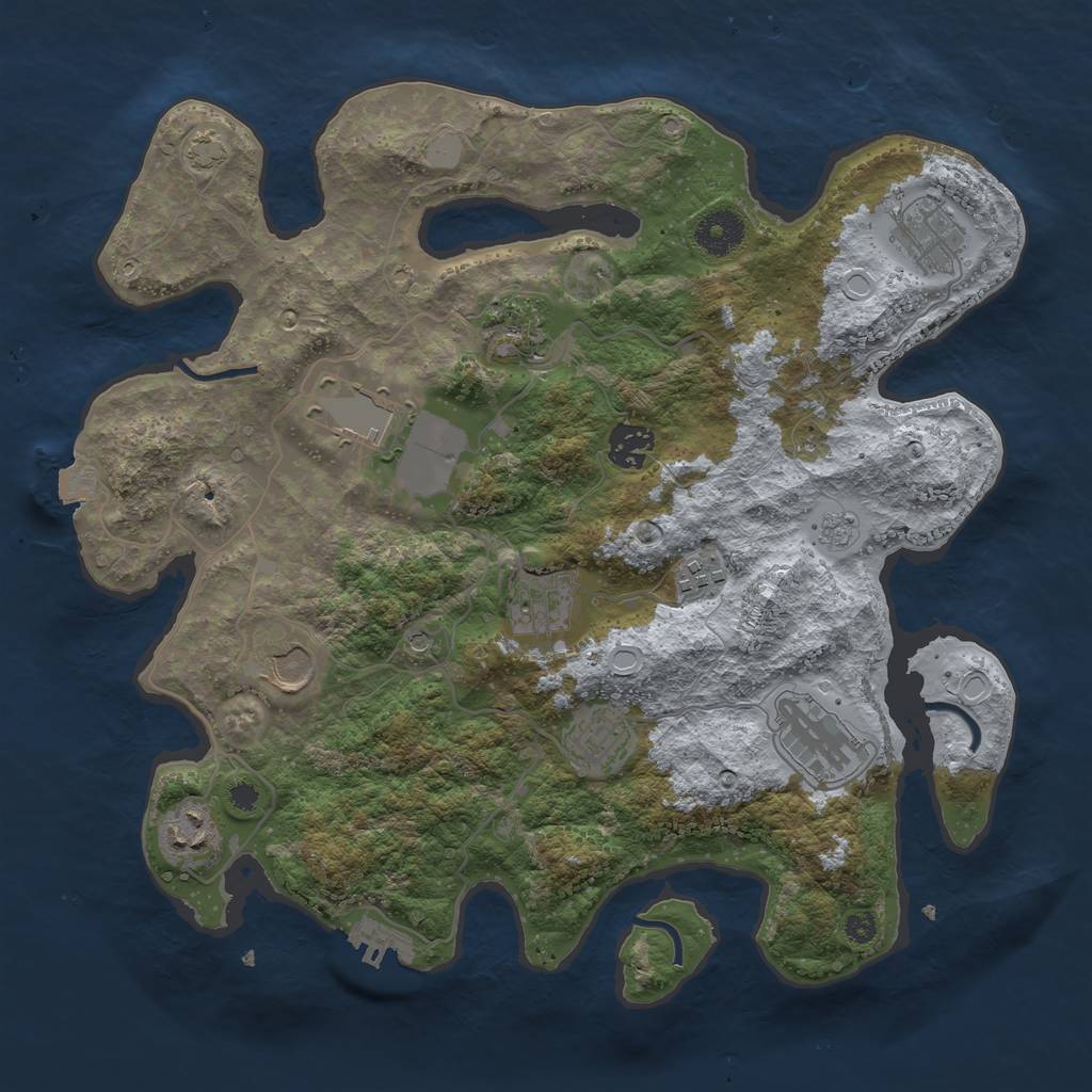 Rust Map: Procedural Map, Size: 3550, Seed: 52132493, 17 Monuments