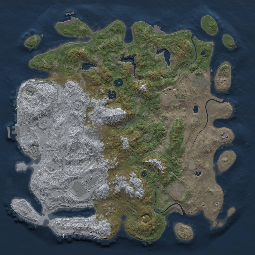 Rust Map: Procedural Map, Size: 4500, Seed: 641600920, 15 Monuments