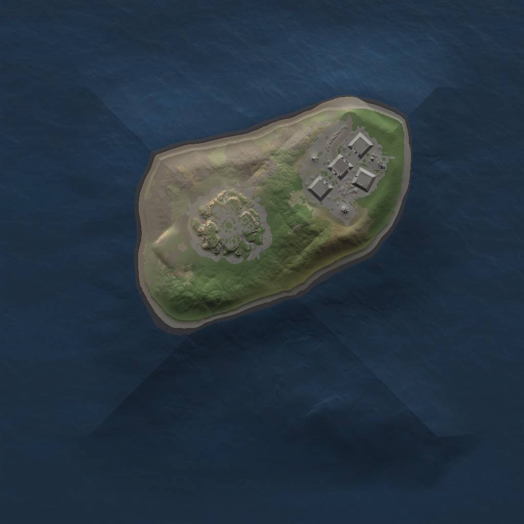 Rust Map: Barren, Size: 1000, Seed: 629163497, 4 Monuments