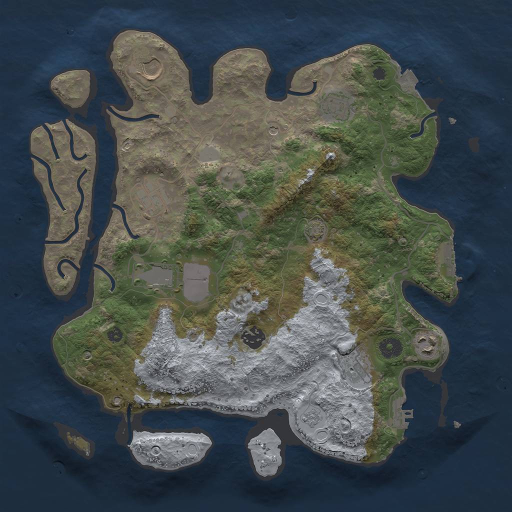 Rust Map: Procedural Map, Size: 3500, Seed: 389199626, 15 Monuments