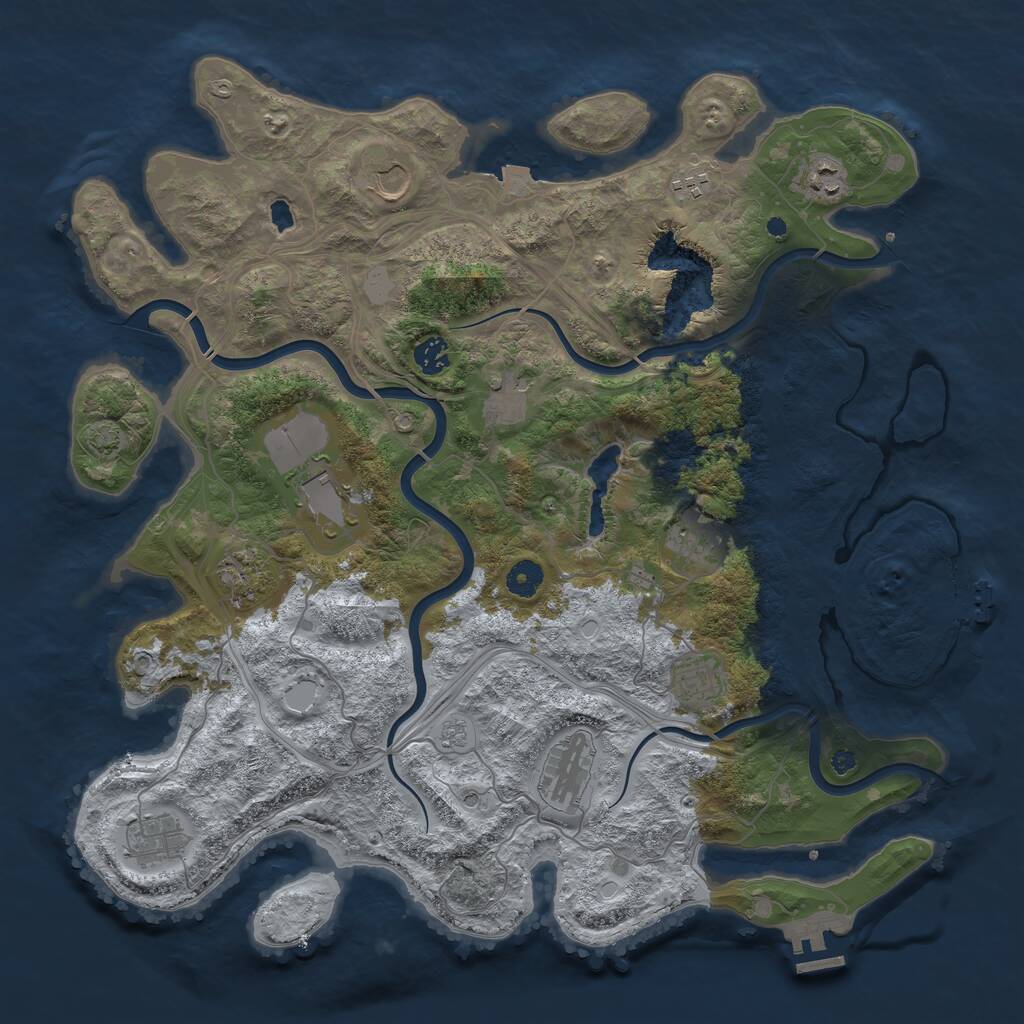 Rust Map: Procedural Map, Size: 4250, Seed: 8218618, 17 Monuments