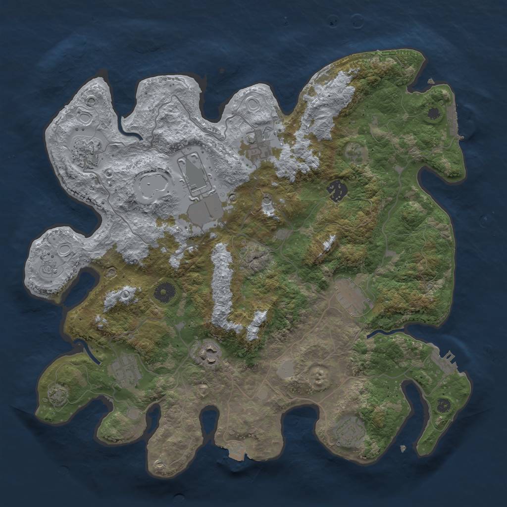 Rust Map: Procedural Map, Size: 3750, Seed: 1502, 16 Monuments
