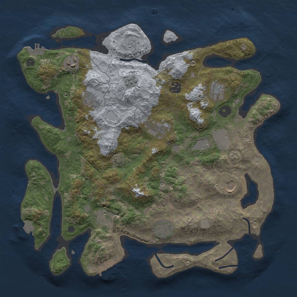 Rust Map: Procedural Map, Size: 3750, Seed: 209813, 18 Monuments
