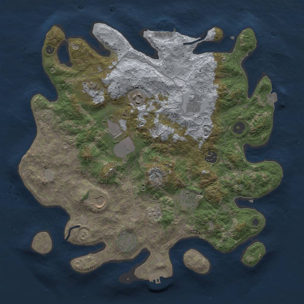 Rust Map: Procedural Map, Size: 3750, Seed: 123941, 17 Monuments