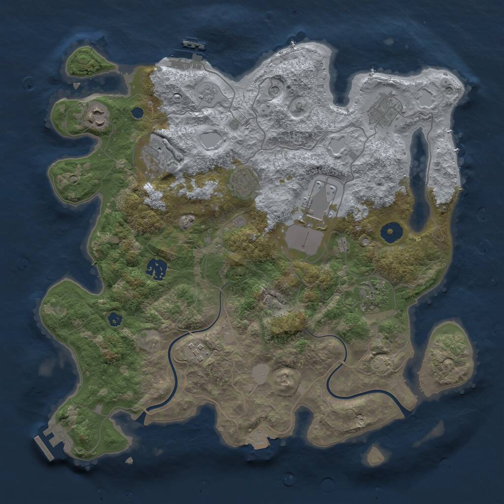 Rust Map: Procedural Map, Size: 3600, Seed: 177437, 14 Monuments