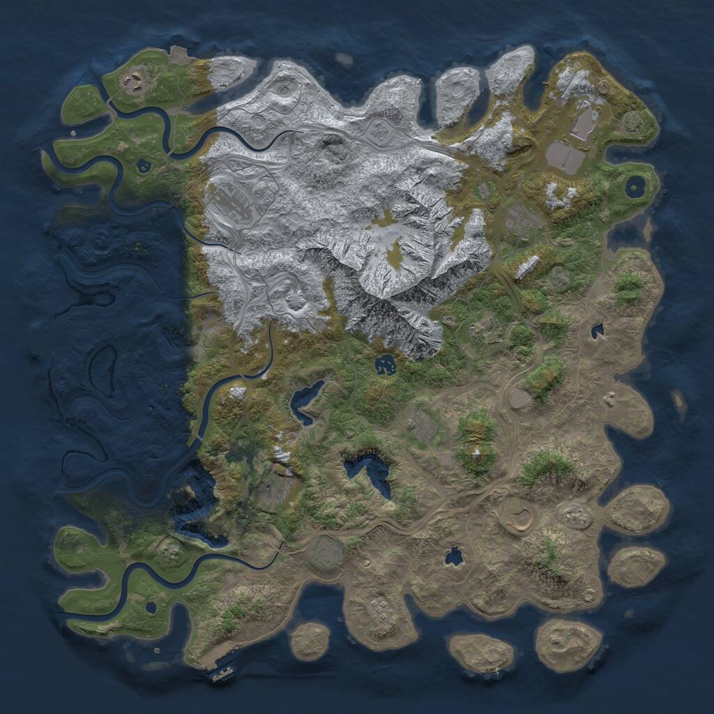 Rust Map: Procedural Map, Size: 5000, Seed: 23654789, 17 Monuments