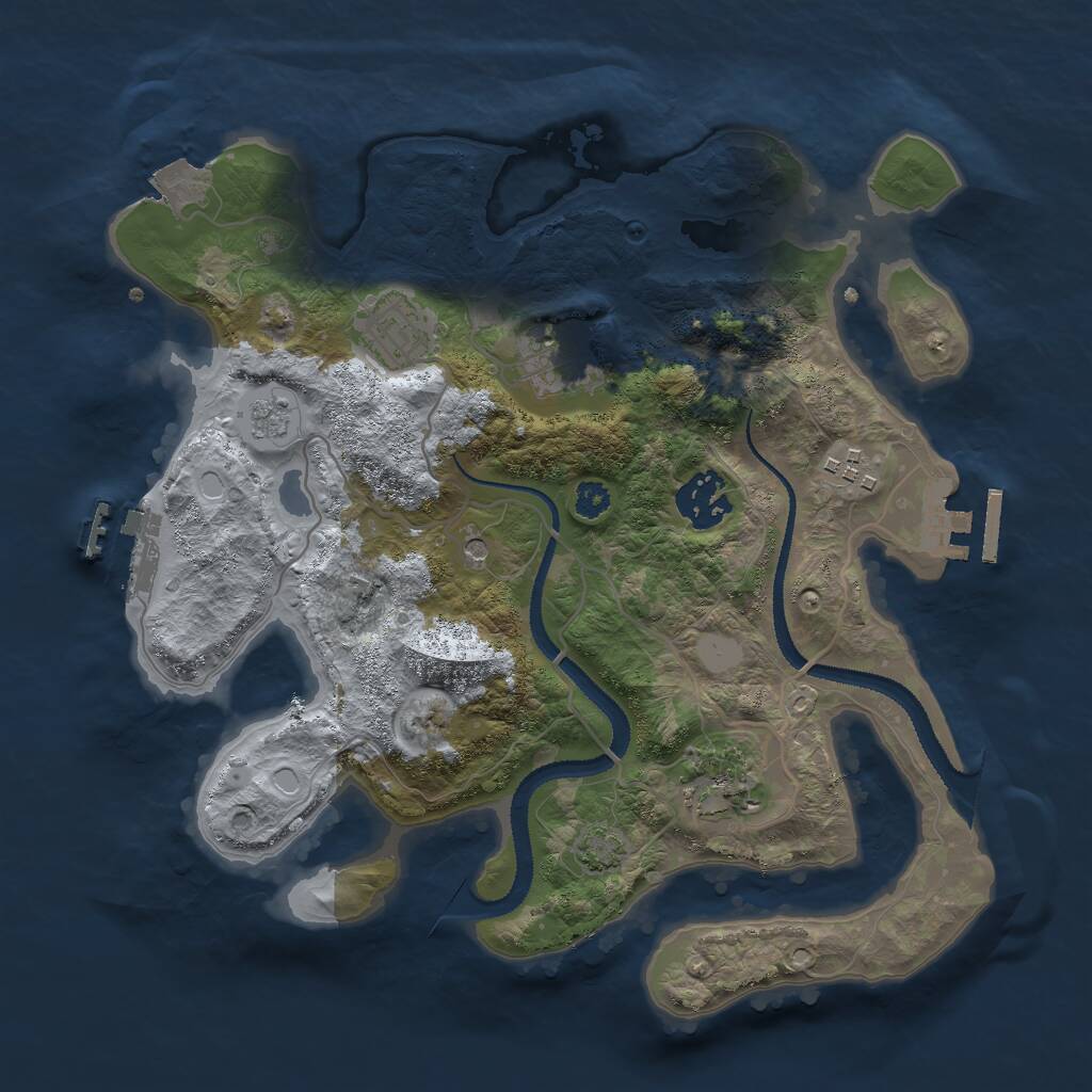 Rust Map: Procedural Map, Size: 3000, Seed: 8735415, 11 Monuments