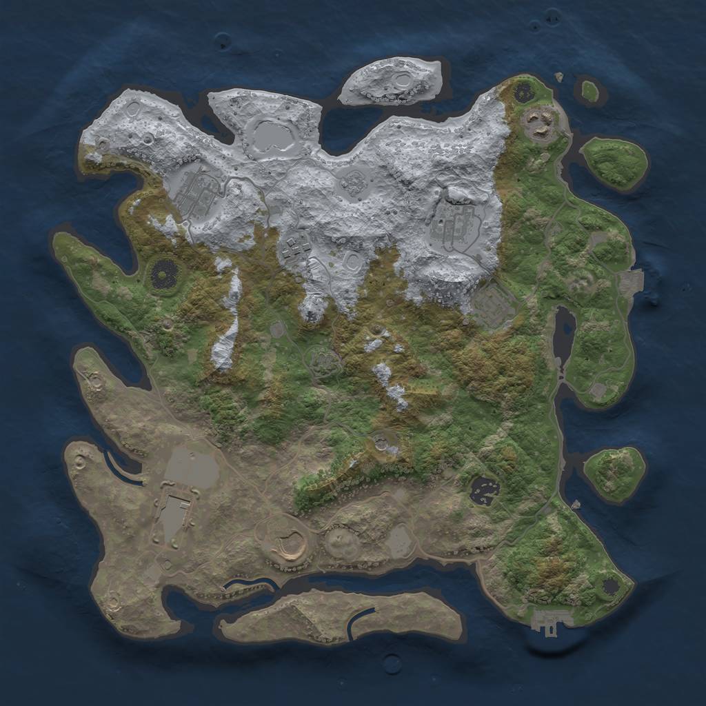 Rust Map: Procedural Map, Size: 3650, Seed: 95858871, 15 Monuments