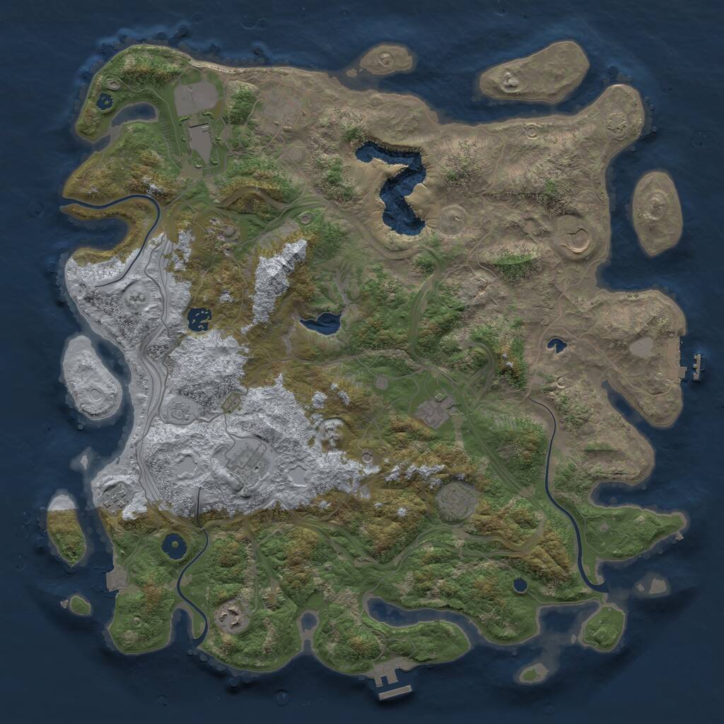 Rust Map: Procedural Map, Size: 4400, Seed: 87709622, 16 Monuments