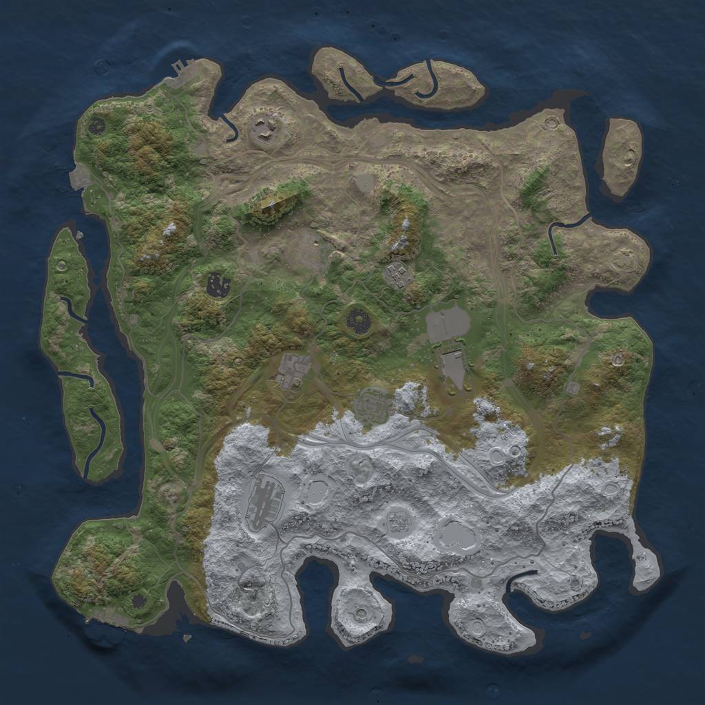 Rust Map: Procedural Map, Size: 4250, Seed: 1472616, 16 Monuments