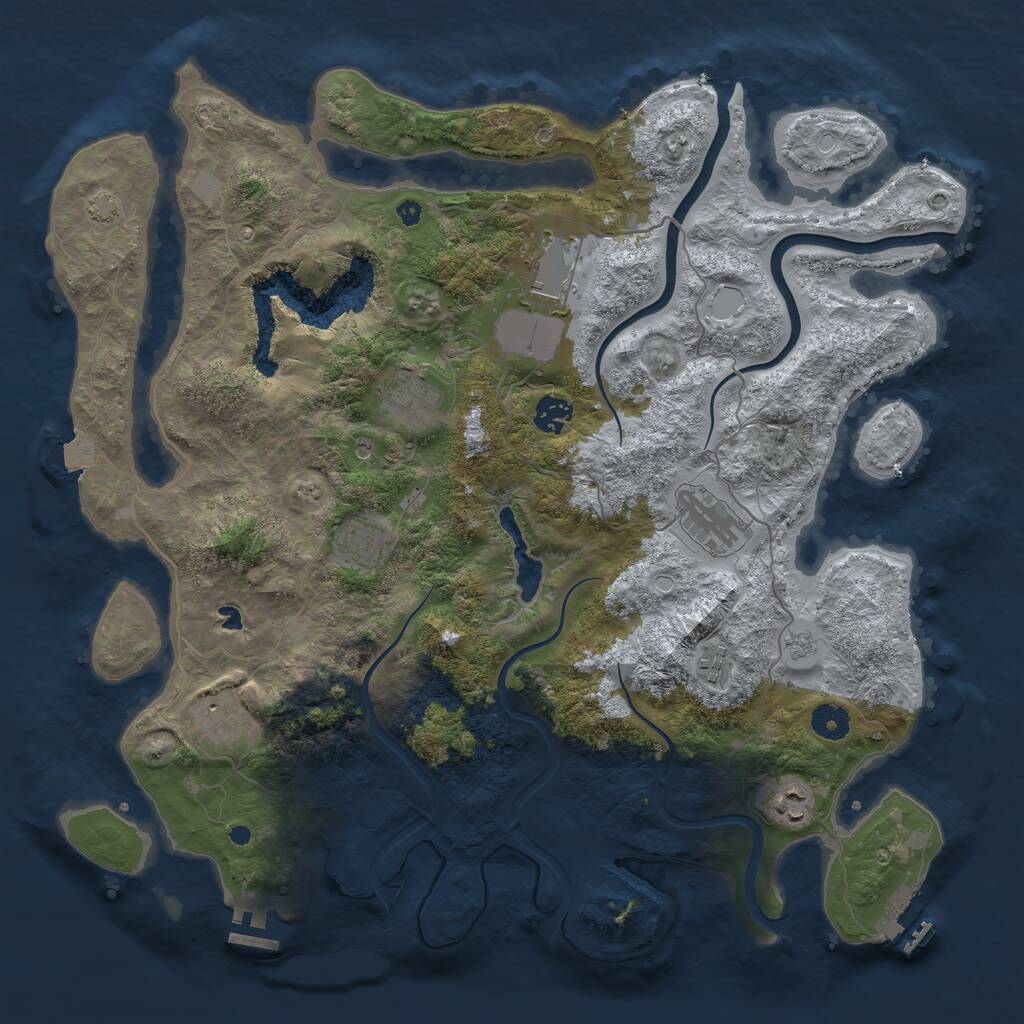 Rust Map: Procedural Map, Size: 4100, Seed: 85808364, 14 Monuments