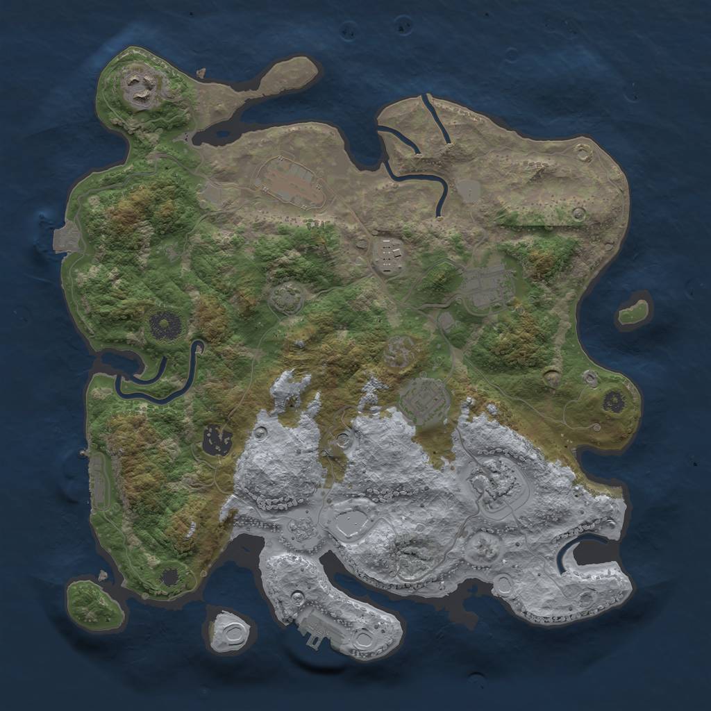 Rust Map: Procedural Map, Size: 3400, Seed: 58729063, 15 Monuments