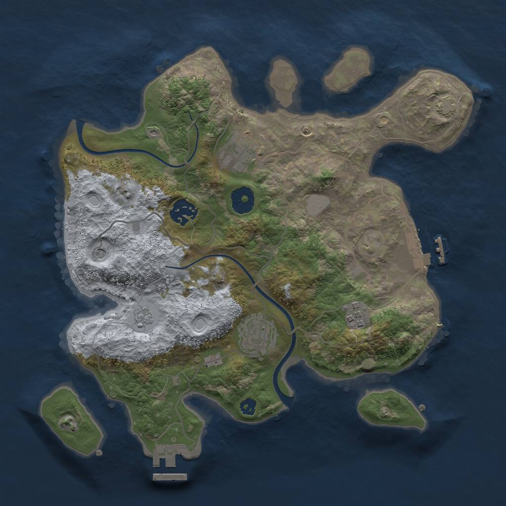Rust Map: Procedural Map, Size: 3000, Seed: 89597688, 10 Monuments
