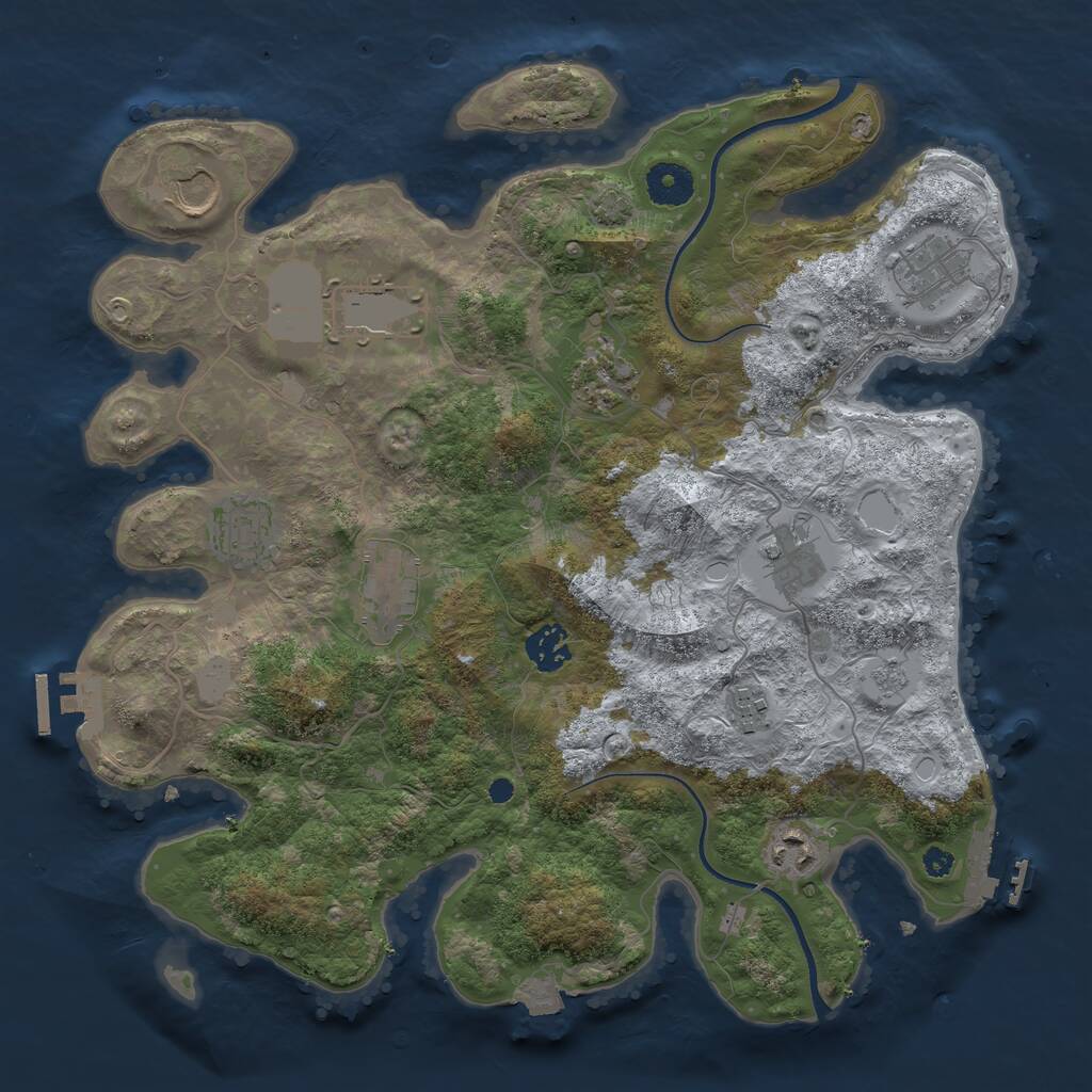 Rust Map: Procedural Map, Size: 3600, Seed: 71942766, 15 Monuments