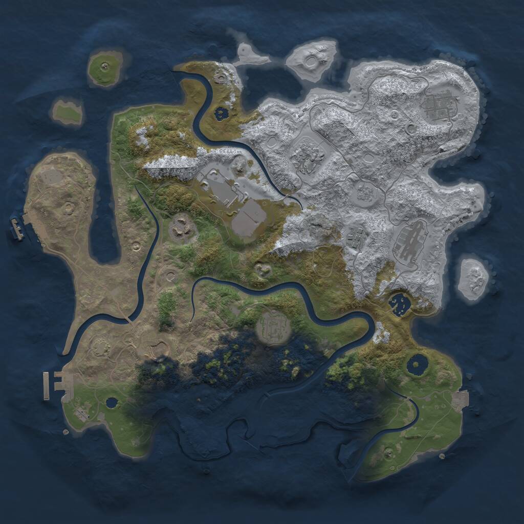 Rust Map: Procedural Map, Size: 3750, Seed: 99037680, 15 Monuments
