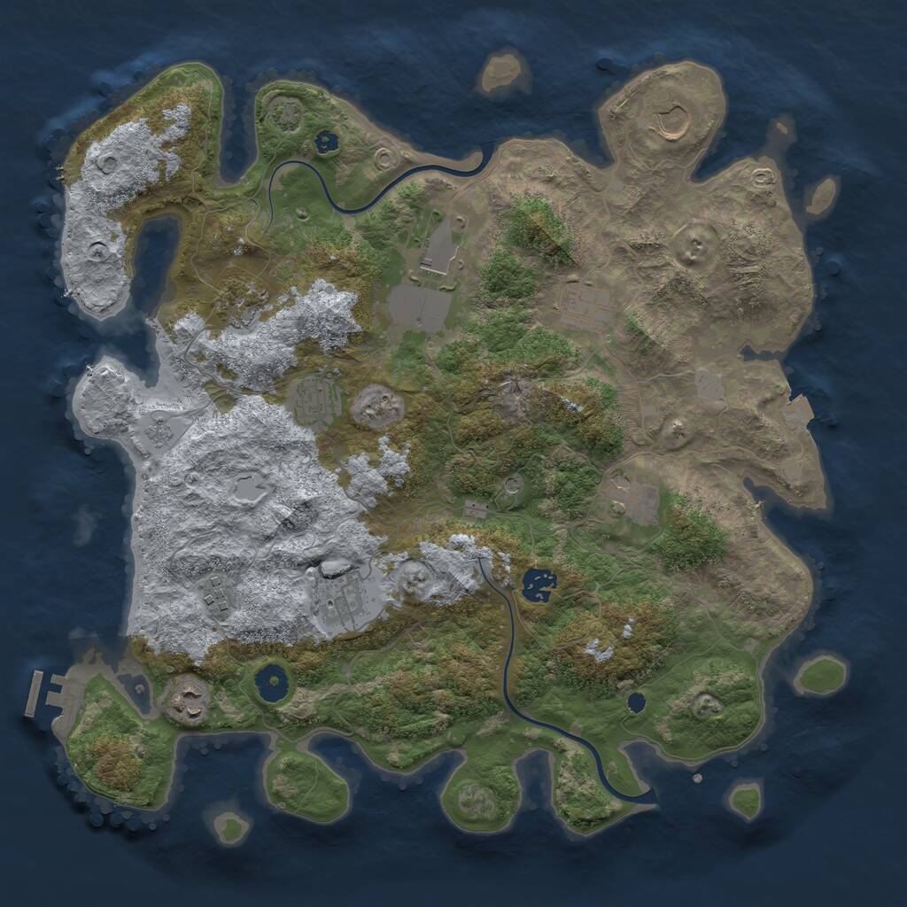 Rust Map: Procedural Map, Size: 3900, Seed: 60162699, 15 Monuments