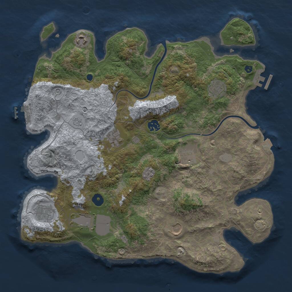 Rust Map: Procedural Map, Size: 3750, Seed: 88551154, 15 Monuments