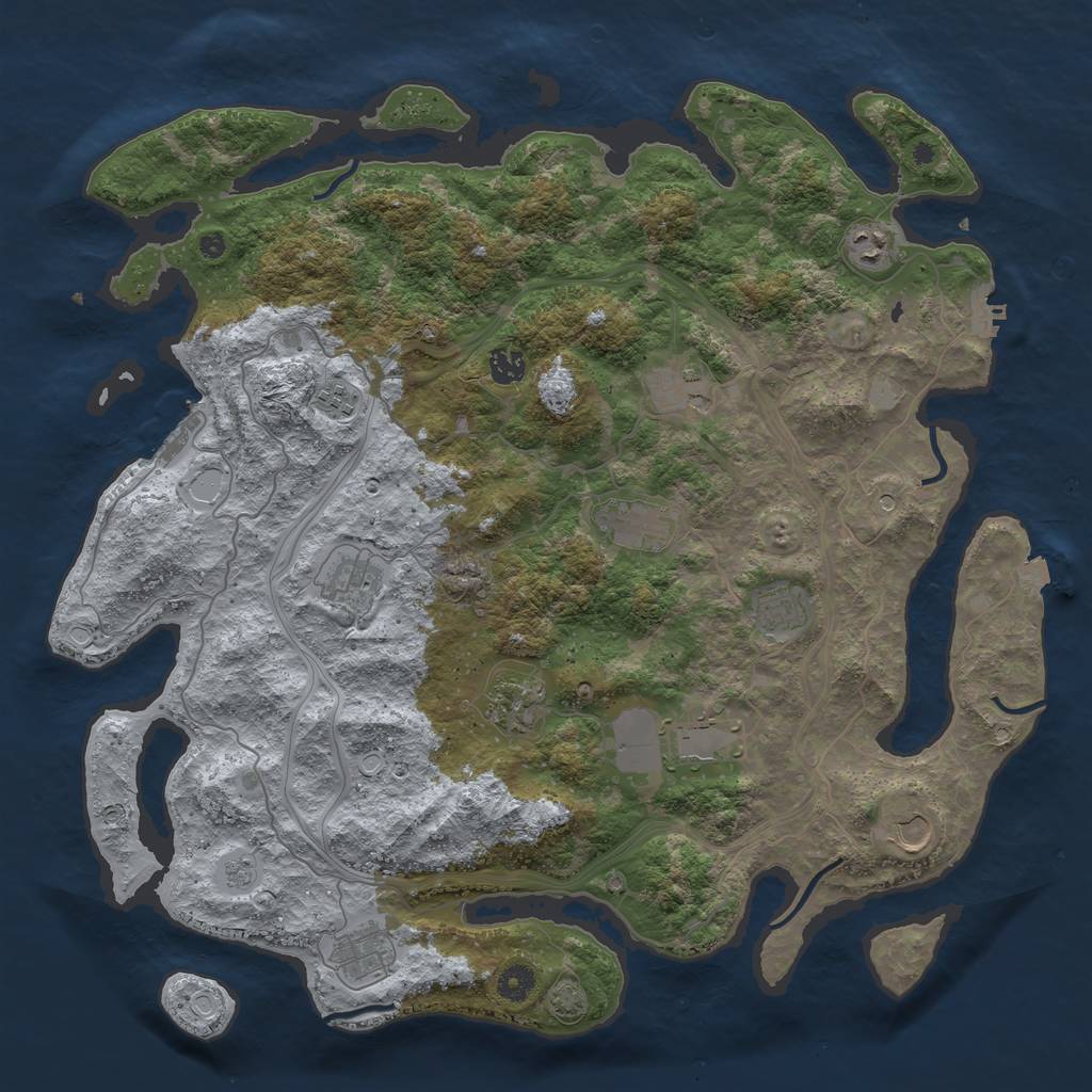 Rust Map: Procedural Map, Size: 4400, Seed: 59358892, 19 Monuments