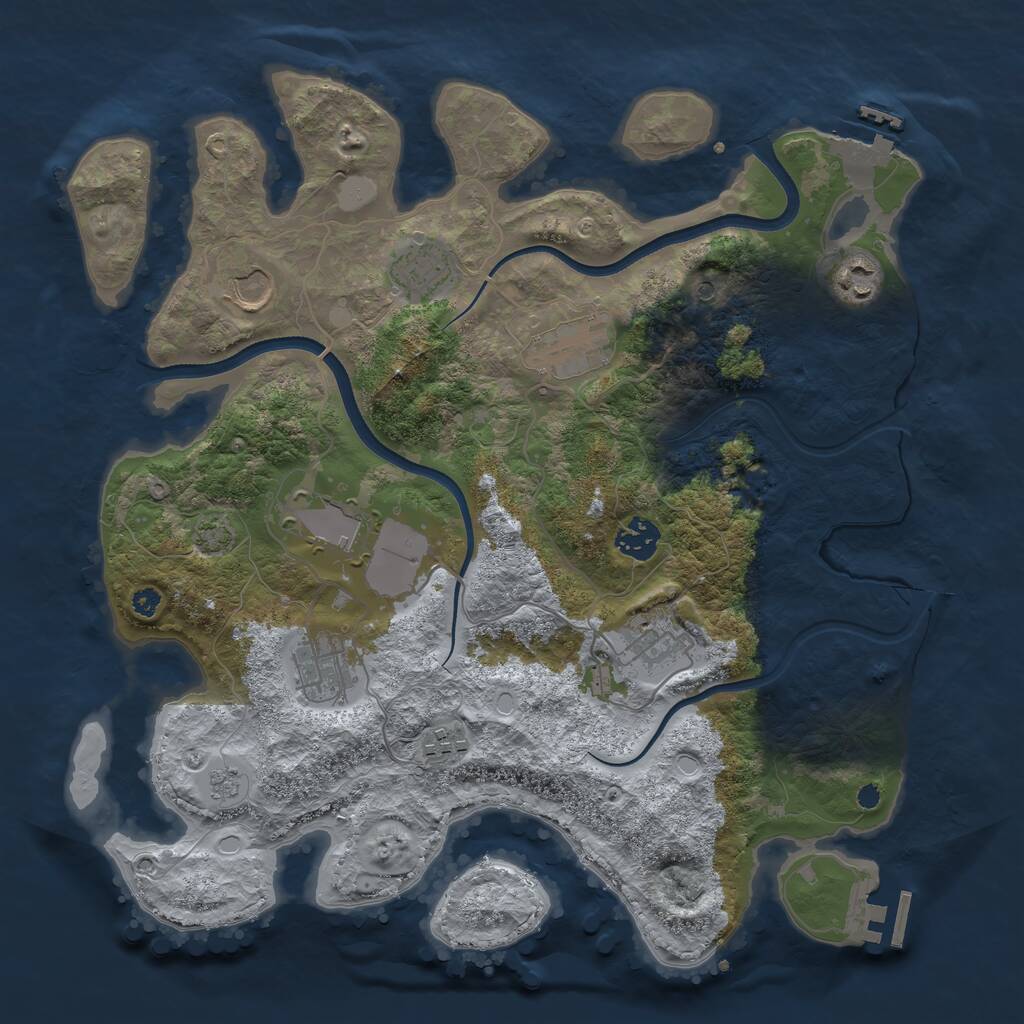 Rust Map: Procedural Map, Size: 3650, Seed: 95288984, 15 Monuments